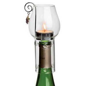 Wine Chimney Tea Candle Set w/Clear Dome