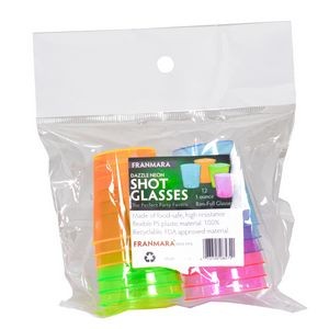 1 Oz. Dazzle Neon Plastic Shot Glasses