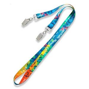 3/4" Full Color DOUBLE ENDED Lanyard