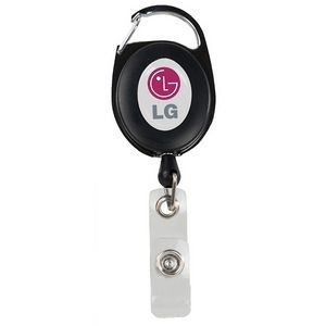 Oval Badge Reel with Carabiner Clip