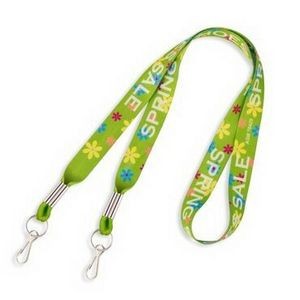 USA Made 3/4" Full Color Lanyard W/ DUAL ATTACHMENTS