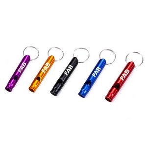 Stainless Steel Pocket-Size Whistle with Key Ring