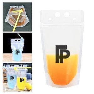 16oz Vinyl Drink Pouch with Straw