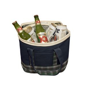 18 oz Insolated Plaid Cooler Tote