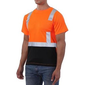 High Visibility Construction Work Shirt with Pocket Orange