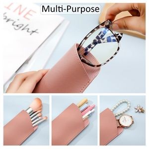 Soft Leather Eyeglass Case Portable Glasses Pouch