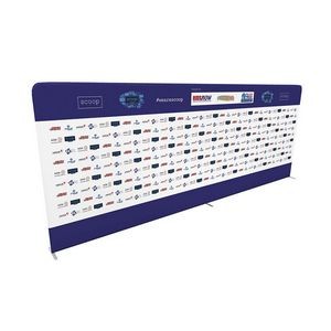 20 FT X 90" H straight frame single side fabric back wall display