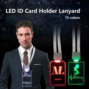LED ID Card Holder Lanyard Name Badges Work Permit