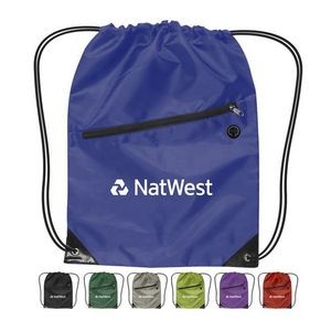 210D Drawstring Backpack With zipper