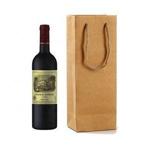 Natural Kraft Paper Wine Bag for One Bottle