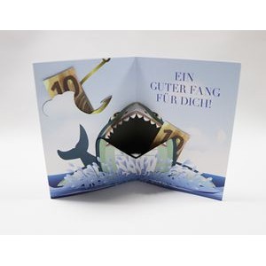 3D Pop Up Shark Celebration Greeting Holiday Card