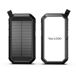 10000mah Solar Power Bank w/ LED light & Wireless Charger Function