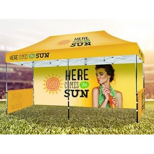 10' X 20' Tent w/ Full Color Canopy, Back Wall & Side Walls