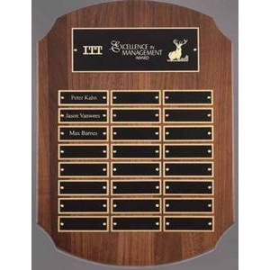 11" x 15" Walnut Notched Corner Perpetual Plaque w/24 Name Plates