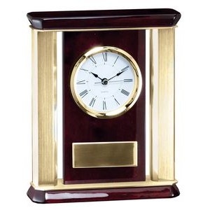 Rosewood Clock w/Gold Accents