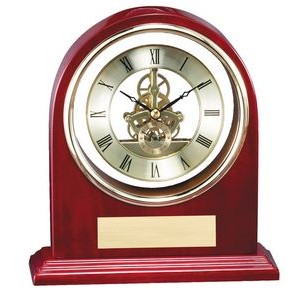 Rosewood Dome Mantel Clock w/Skeleton Movement