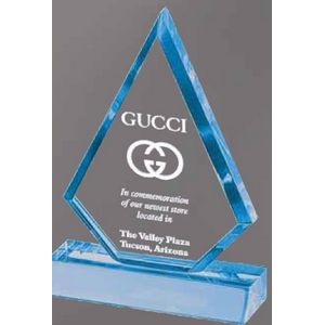 Large Blue Acrylic Triangle Award