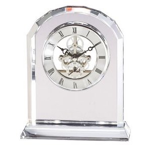 Crystal Clock Skeleton Movement Arched Top