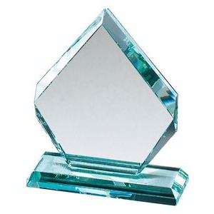 Medium Jade Glass Arrow on Glass Base