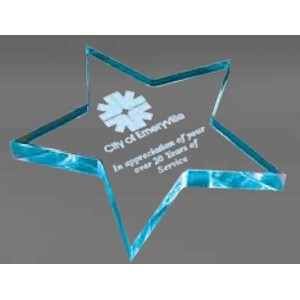 Blue Acrylic Star Paperweight
