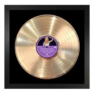 Personalized Gold Framed Records on Black Matboard