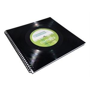Recycled Vinyl Record Spiral Bound Staff Paper Book - 1 imprint