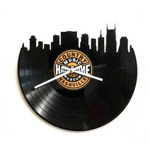 Recycled Vinyl Record Custom Cut LP Wall Clock - 1 Layer