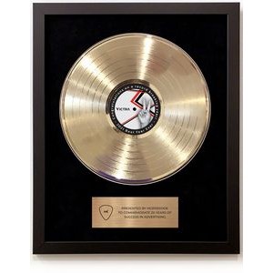 Personalized Gold Framed LP Records W/ Custom Plaque