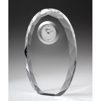 Faceted Oval Crystal Clock