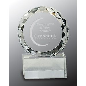 Diamond Facet Crystal Round Award
