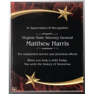 Red Marble Shooting Star Acrylic Plaque