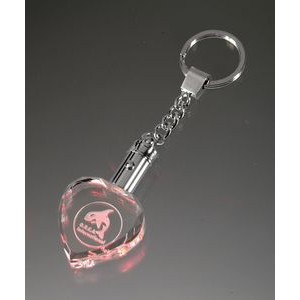 LED Crystal Heart Keychain