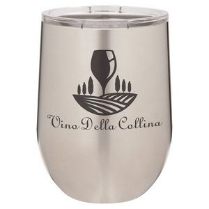 12 Oz. Stainless Steel Wine Tumbler - Silver