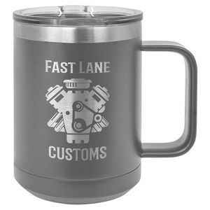 15 Oz. Stainless Steel Coffee Mug - Dark Gray