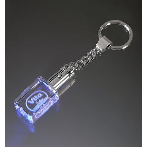 LED Crystal Rectangle Keychain