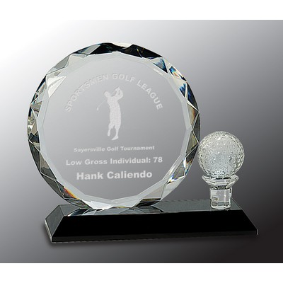 Round Facet Crystal Golf Award