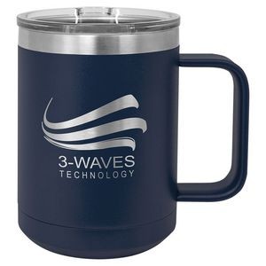 15 Oz. Stainless Steel Coffee Mug - Navy Blue