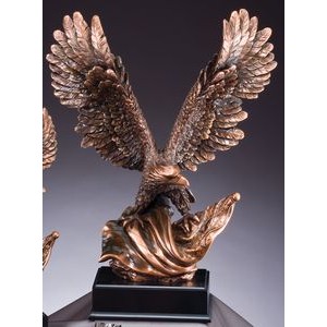 Resin Eagle and American Flag Statue