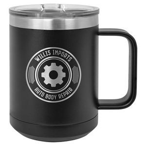 15 Oz. Stainless Steel Coffee Mug - Black