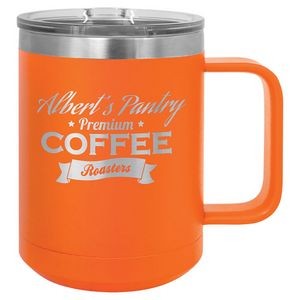 15 Oz. Stainless Steel Coffee Mug - Orange