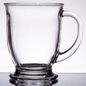 Deep Etched or Laser Engraved Acopa 16 oz. Customizable Clear Glass Cafe Mug