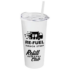 18 oz. Travel Tumbler with Clear Slide Lid and Straw