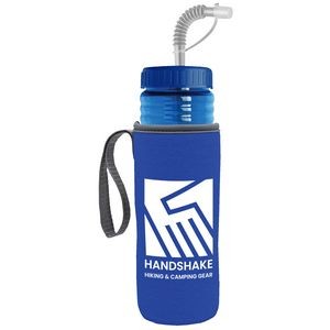 The Lifeguard - 24 oz. PETE Bottle with a Straw lid and Caddy