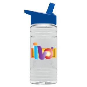 20 Oz. Transparent Bottle w/Straw Handle Lid - Digital Imprint
