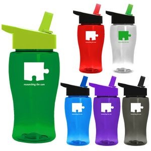 18 Oz. Pure-Poly Junior Sports Bottle w/Straw Handle Lid