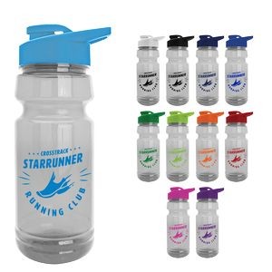 The Trainer - 24 oz. Clear Sports Bottle with Drink thru lid
