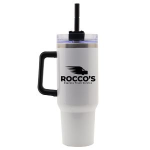 The Trek - 40 oz. Extra Large Stainless Steel Mug with Handle and Straw