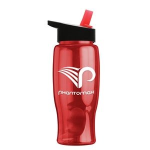 27 Oz. Poly Pure Sports Bottle w/Straw Handle Lid