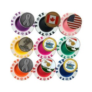Club – Poker Chip w/ Metal Ball Golf Ball Marker