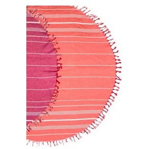 Dual Layer Essential Round Towel w/Tied Color Tassels